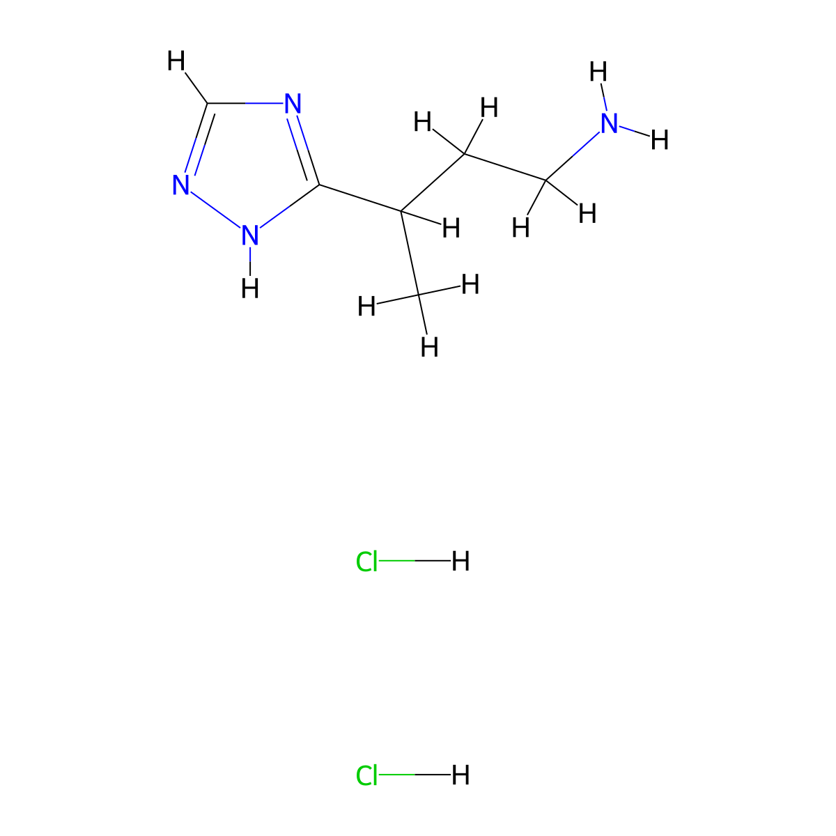 3-(1H-1,2,4-triazol-3-yl)butan-1-amine dihydrochloride molecular structure, CAS 2551116-52-8