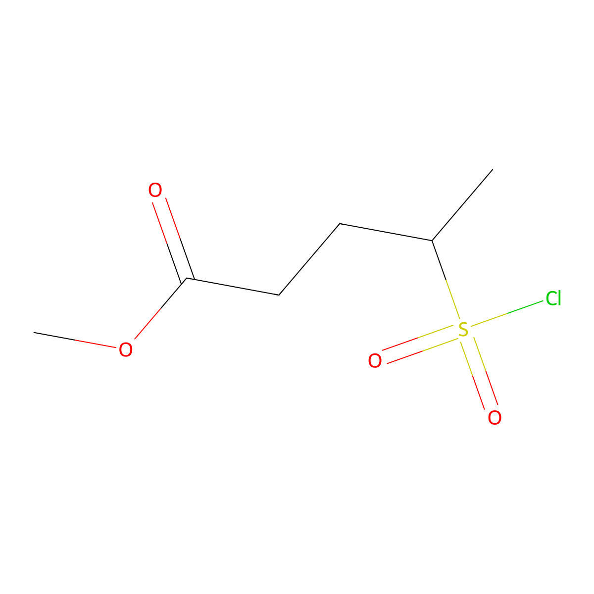 Methyl 4-(chlorosulfonyl)pentanoate molecular structure, CAS 2551116-58-4
