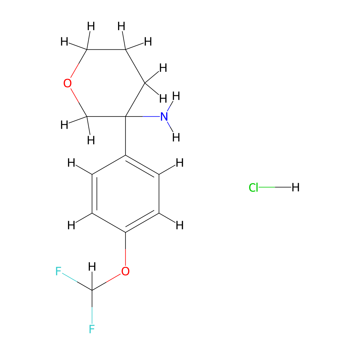 3-[4-(Difluoromethoxy)phenyl]oxan-3-aminehydrochloride molecular structure, CAS 2551116-63-1