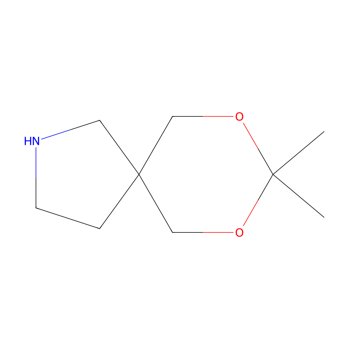 8,8-Dimethyl-7,9-dioxa-2-azaspiro[4.5]decane molecular structure, CAS 2551116-67-5