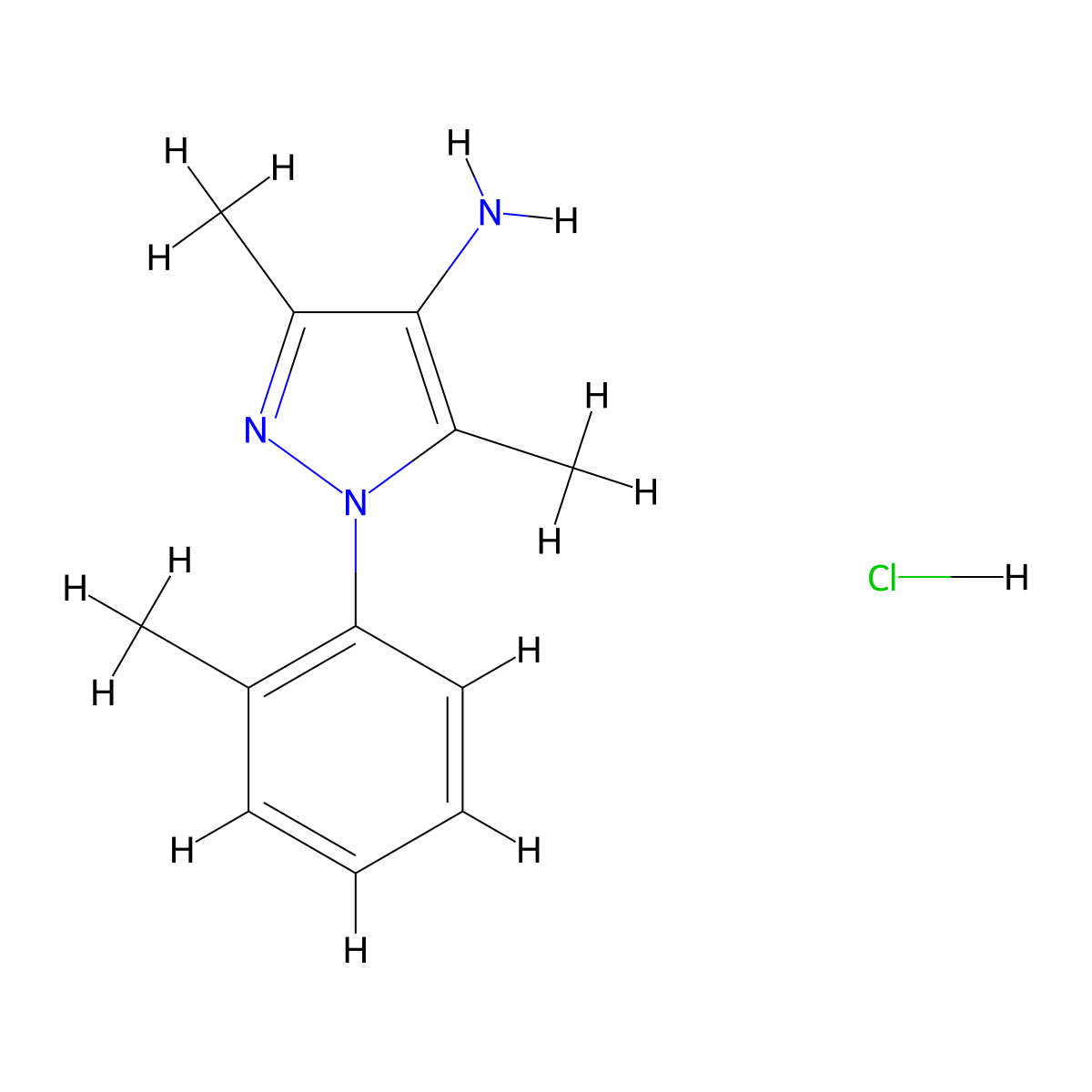 3,5-Dimethyl-1-(2-methylphenyl)pyrazol-4-amine;hydrochloride molecular structure, CAS 2551116-73-3