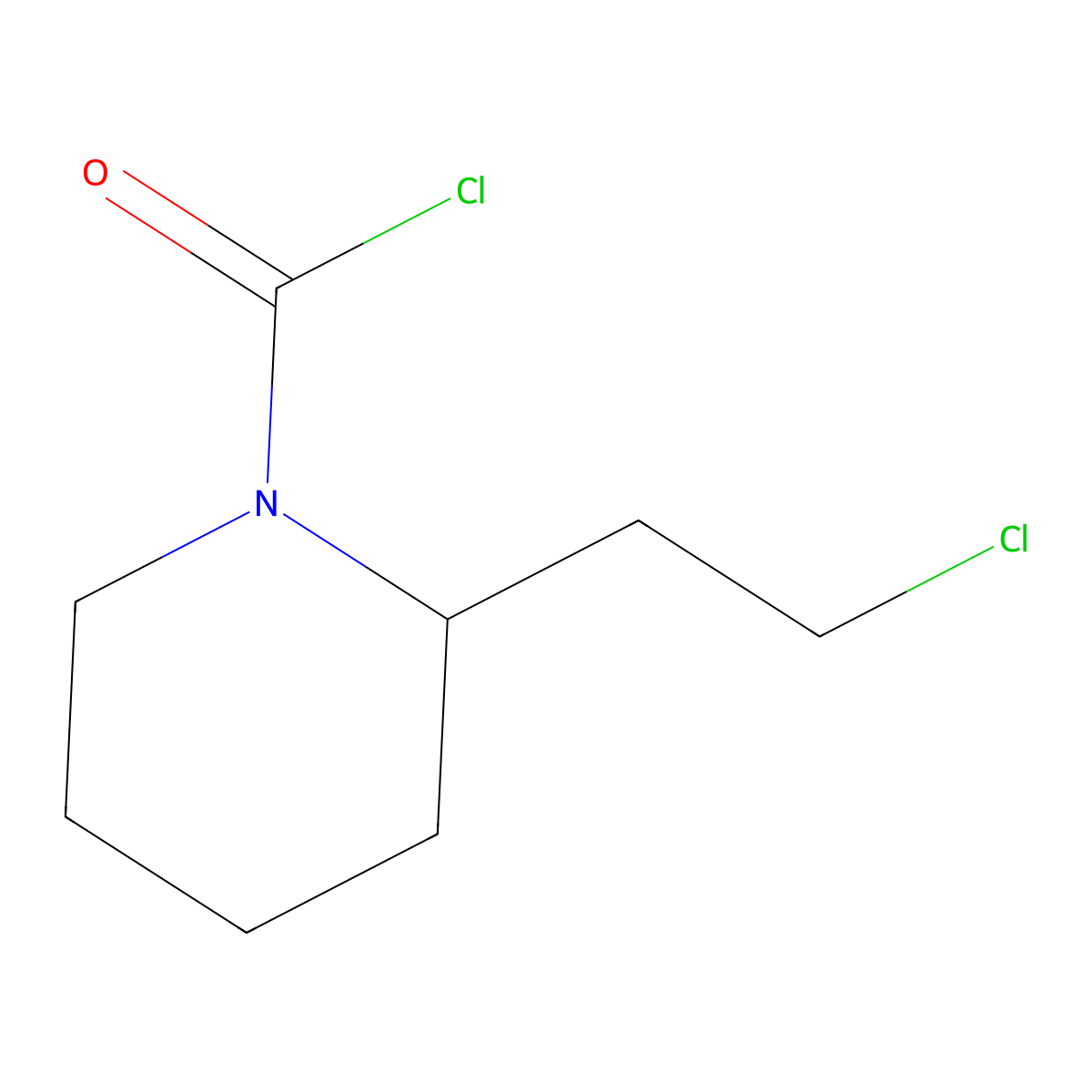 2-(2-Chloroethyl)piperidine-1-carbonyl chloride molecular structure, CAS 2551116-74-4