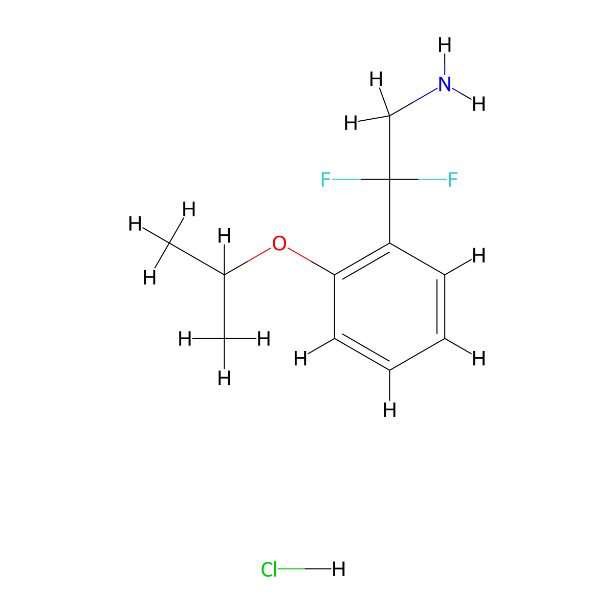 2,2-Difluoro-2-(2-propan-2-yloxyphenyl)ethanamine;hydrochloride molecular structure, CAS 2551116-76-6
