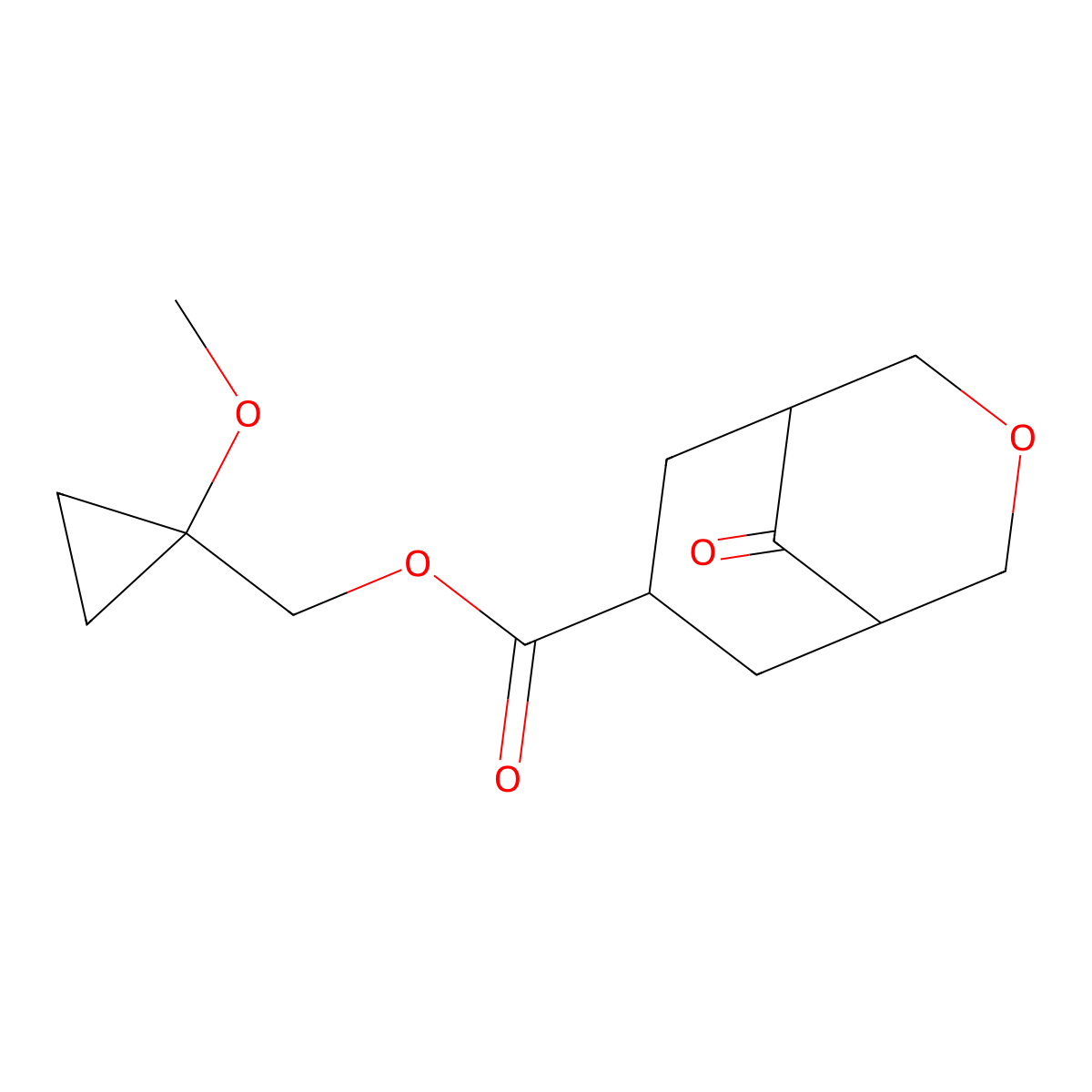 (1-Methoxycyclopropyl)methyl 9-oxo-3-oxabicyclo[3.3.1]nonane-7-carboxylate molecular structure, CAS 2551116-81-3