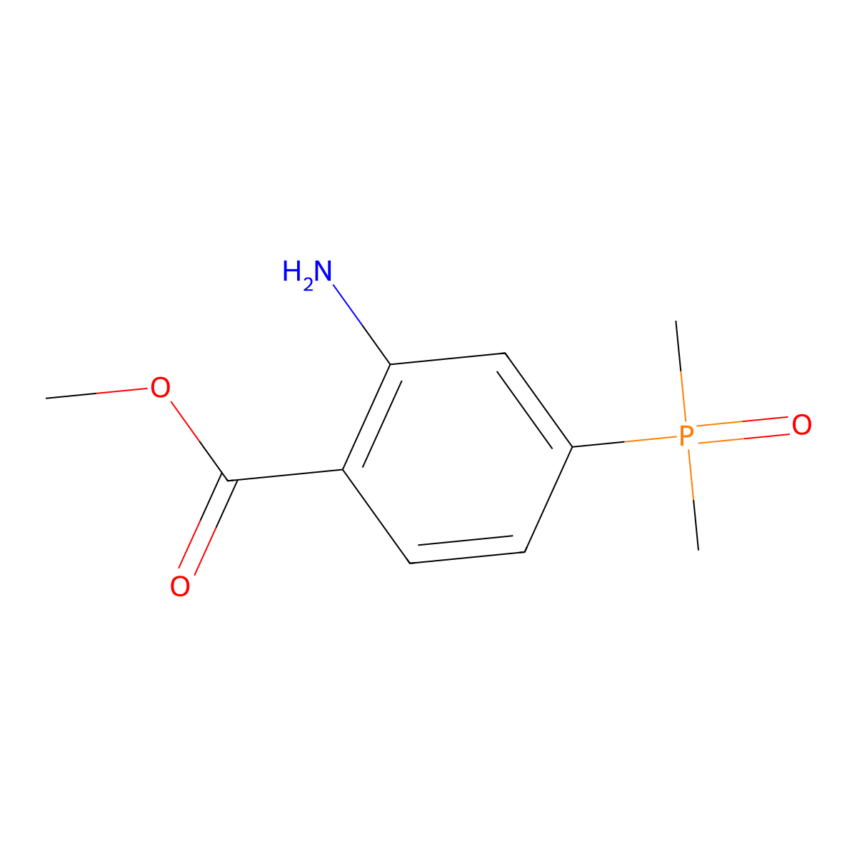 Methyl 2-amino-4-(dimethylphosphoryl)benzoate molecular structure, CAS 2551116-82-4