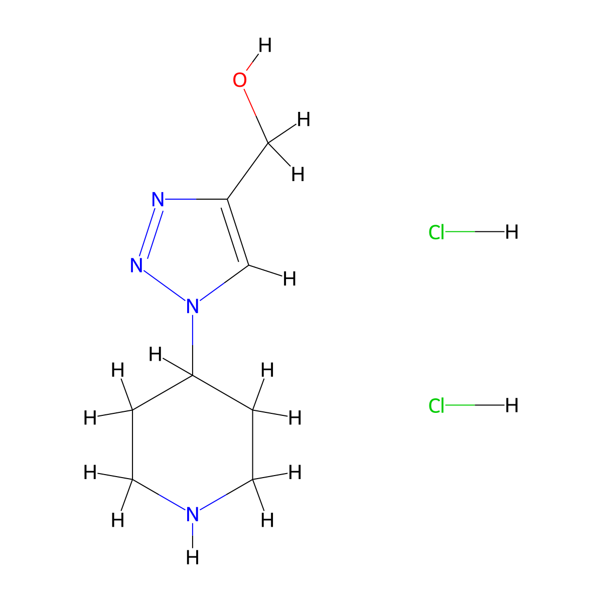 (1-Piperidin-4-yltriazol-4-yl)methanol;dihydrochloride molecular structure, CAS 2551116-83-5