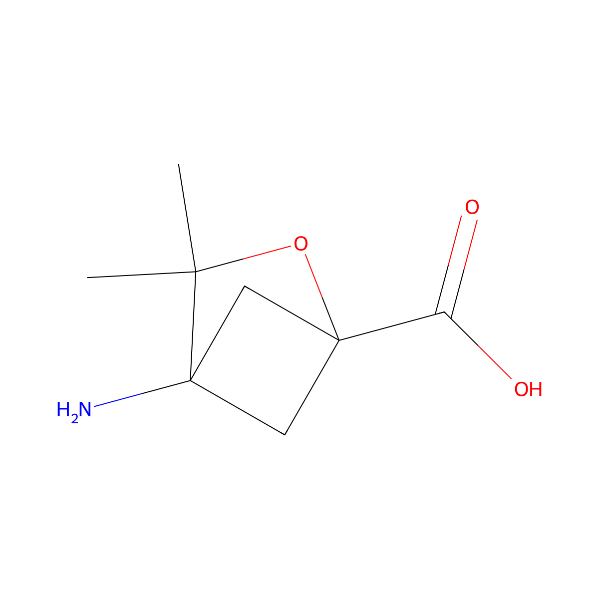 4-Amino-3,3-dimethyl-2-oxabicyclo[2.1.1]hexane-1-carboxylic acid molecular structure, CAS 2551116-84-6