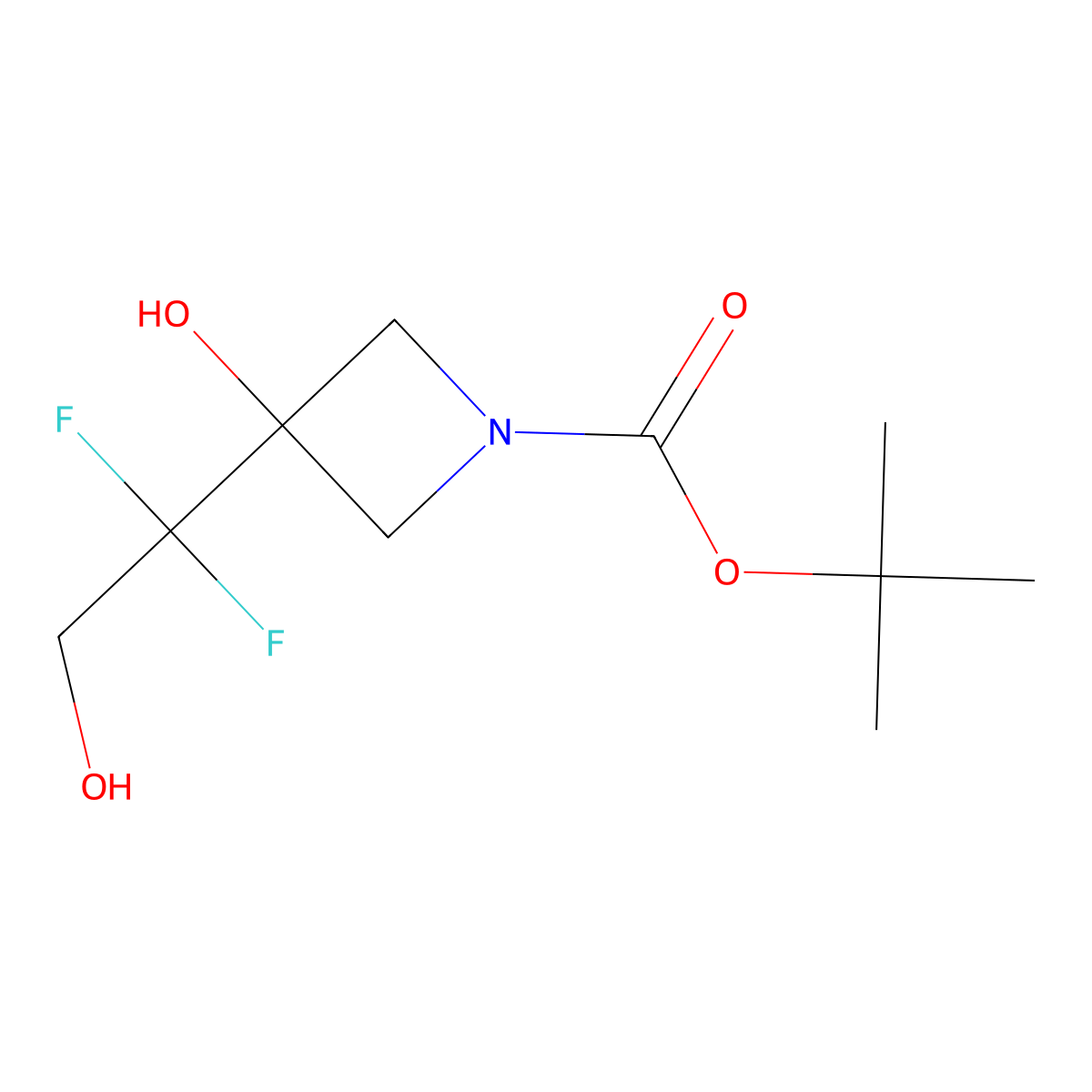 Tert-butyl 3-(1,1-difluoro-2-hydroxyethyl)-3-hydroxyazetidine-1-carboxylate molecular structure, CAS 2551116-86-8
