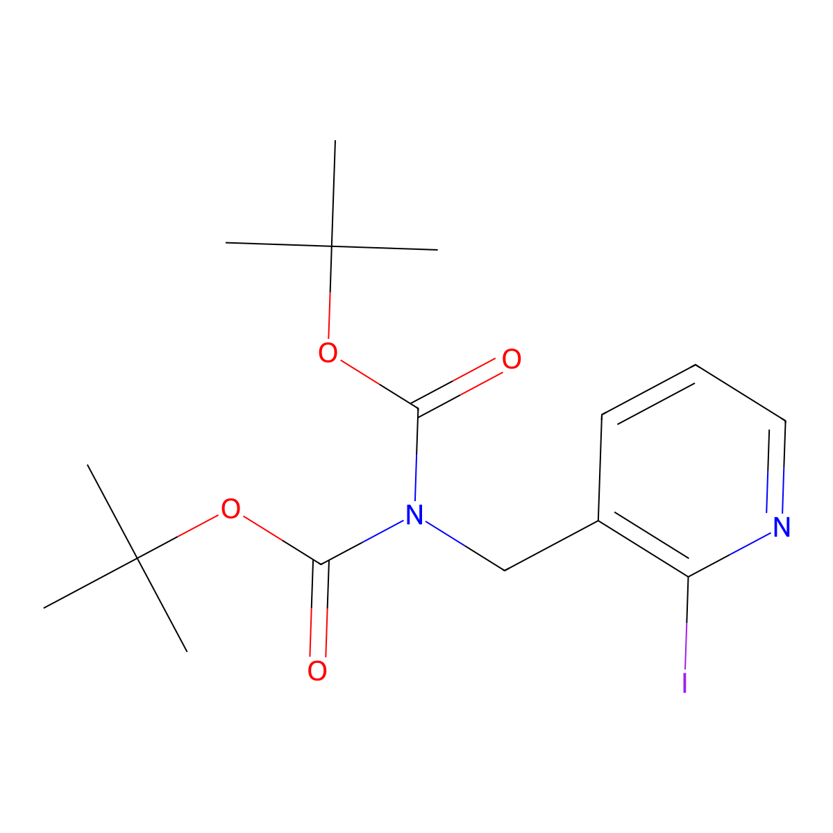 tert-butyl N-[(tert-butoxy)carbonyl]-N-[(2-iodopyridin-3-yl)methyl]carbamate molecular structure, CAS 2551116-89-1