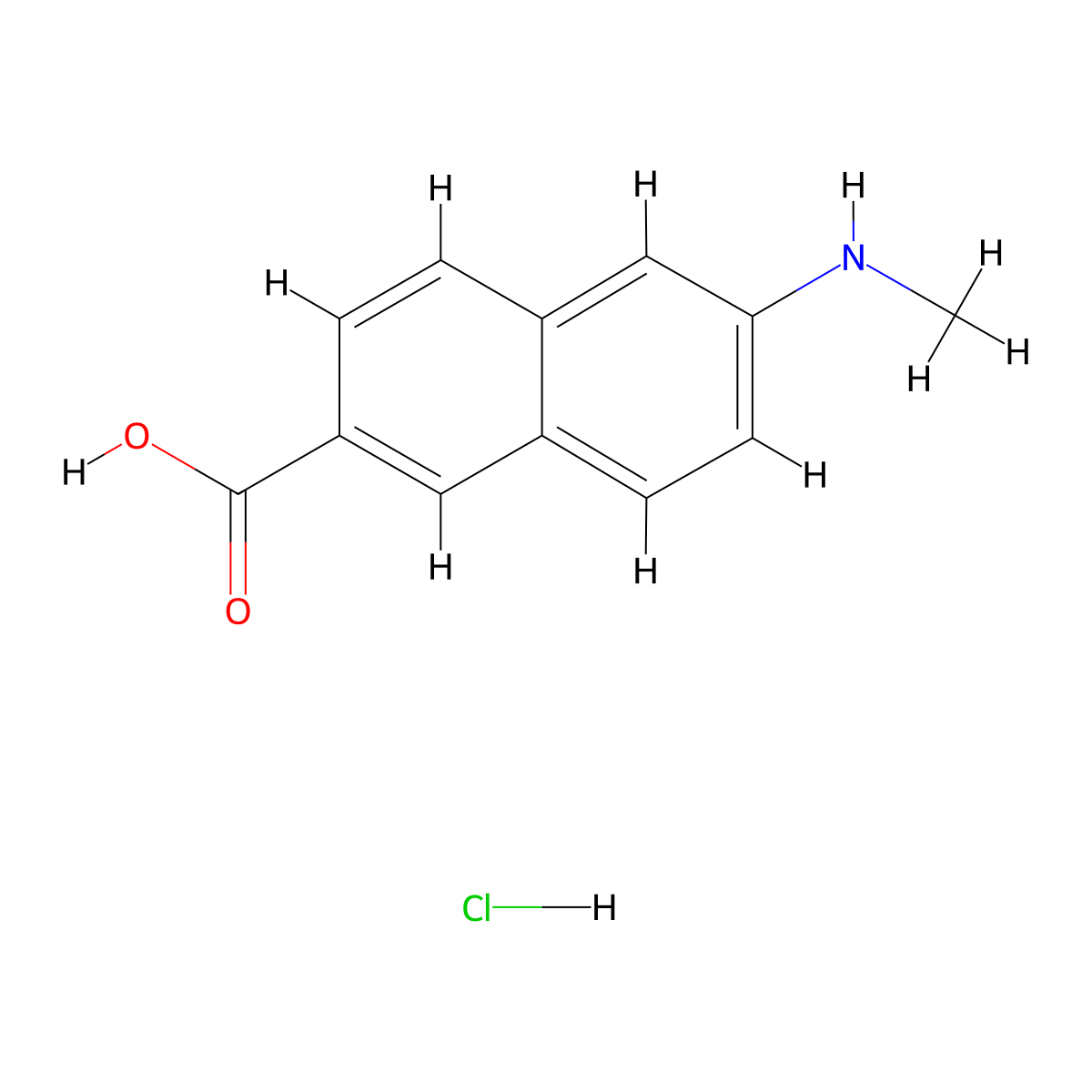 6-(Methylamino)naphthalene-2-carboxylic acid hydrochloride molecular structure, CAS 2551116-92-6