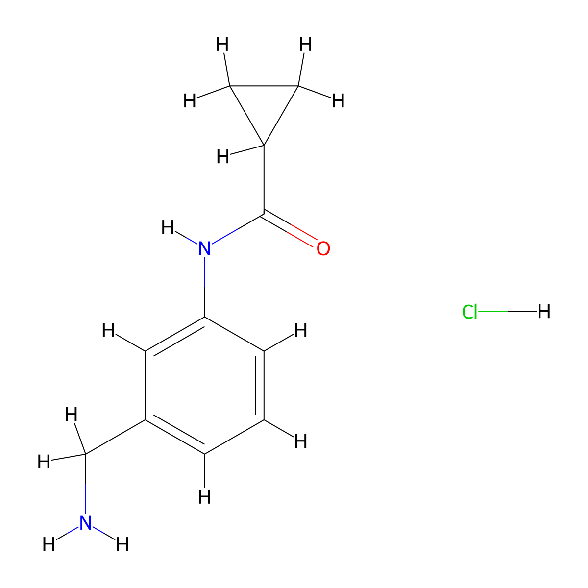 N-[3-(aminomethyl)phenyl]cyclopropanecarboxamide hydrochloride molecular structure, CAS 2551116-96-0