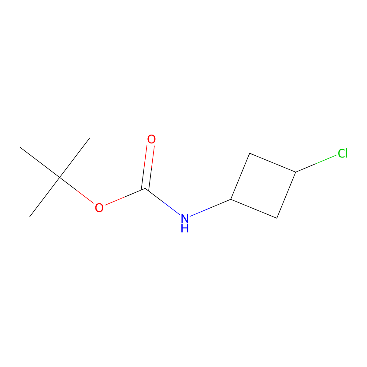 rac-tert-butyl N-[(1r,3r)-3-chlorocyclobutyl]carbamate molecular structure, CAS 2551117-01-0