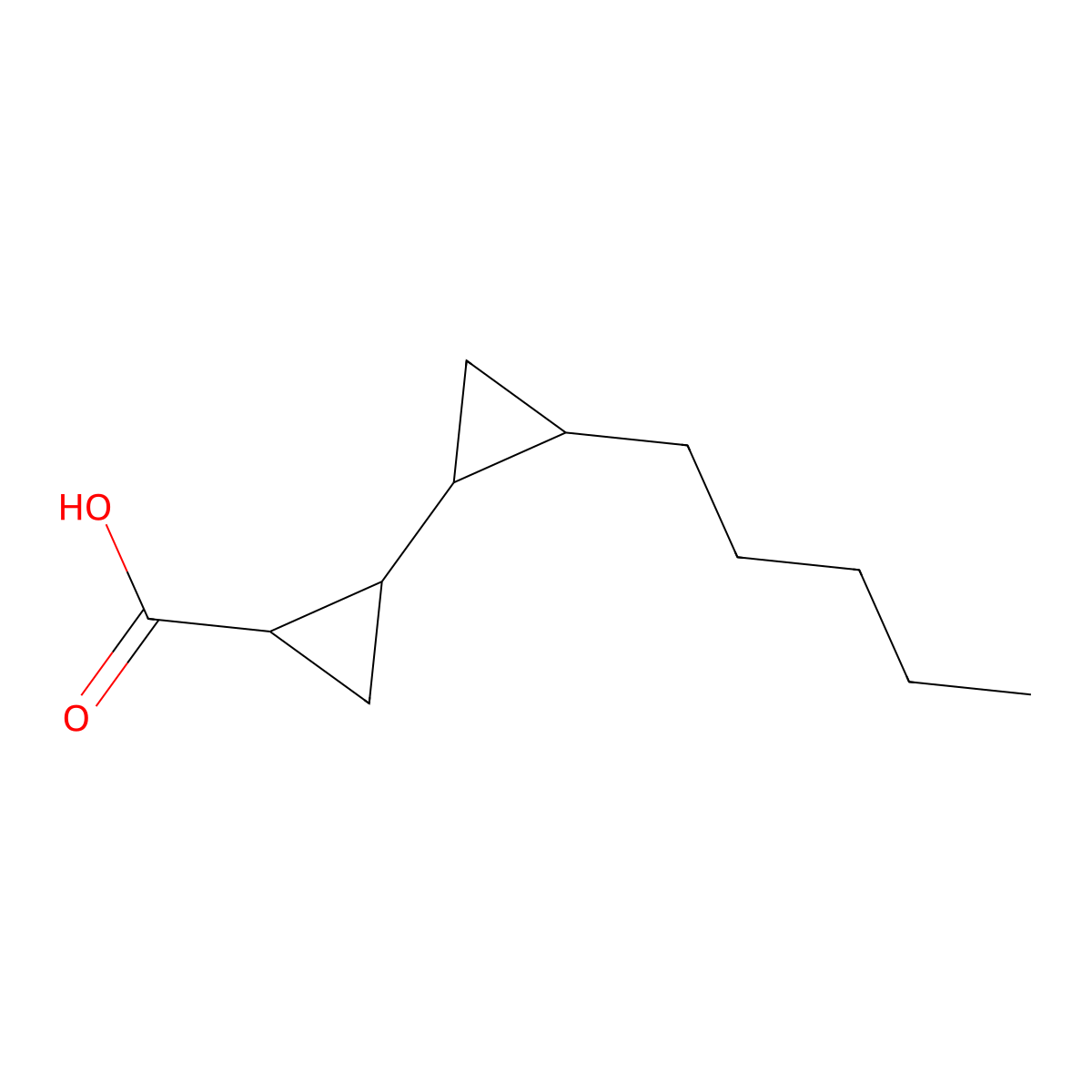 2-(2-Pentylcyclopropyl)cyclopropane-1-carboxylic acid molecular structure, CAS 2551117-11-2