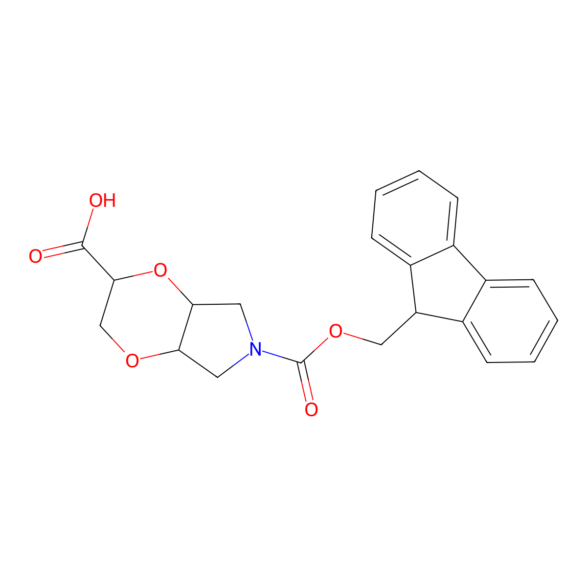 6-{[(9H-fluoren-9-yl)methoxy]carbonyl}-hexahydro-2H-[1,4]dioxino[2,3-c]pyrrole-2-carboxylicacid molecular structure, CAS 2551117-23-6