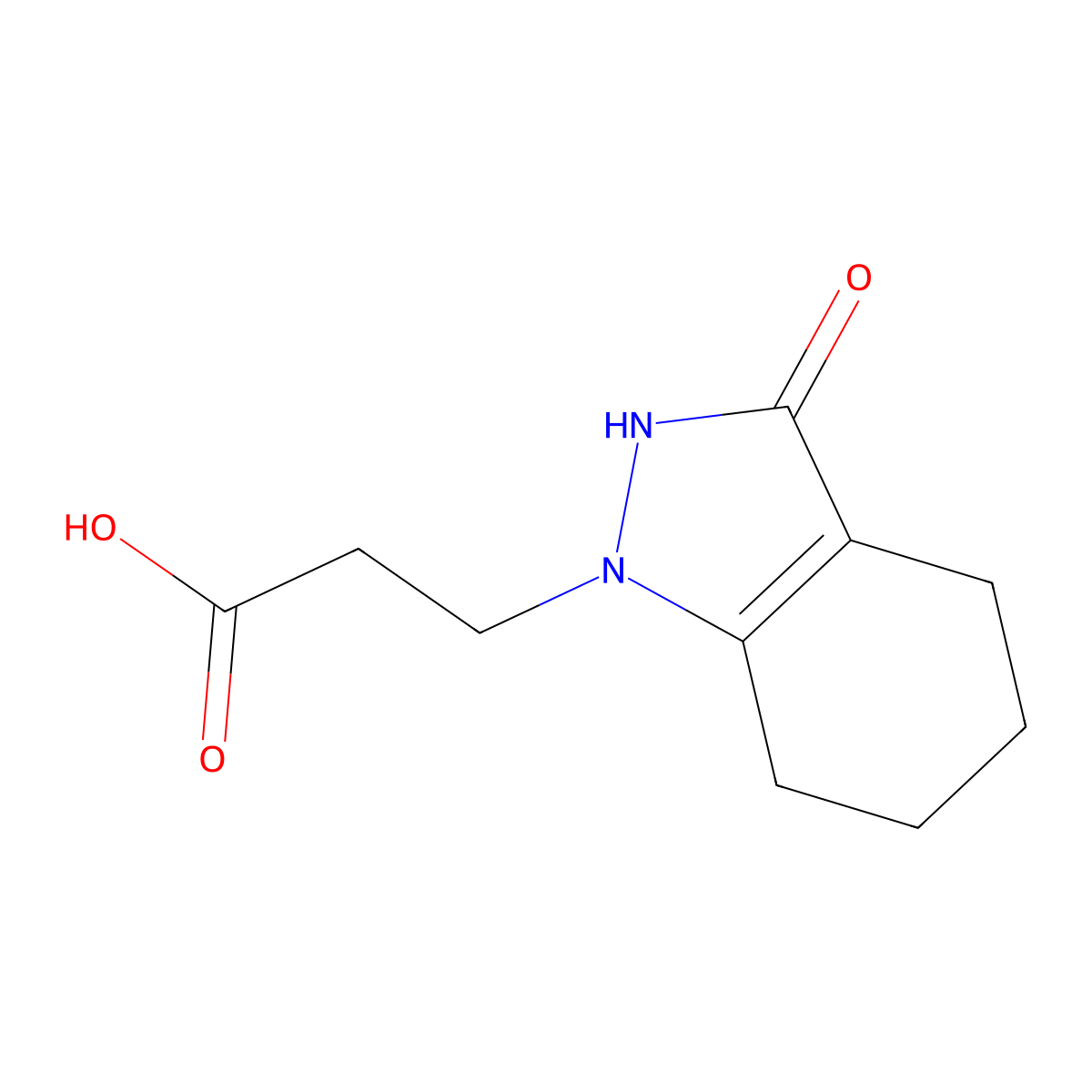 3-(3-hydroxy-4,5,6,7-tetrahydro-1H-indazol-1-yl)propanoic acid molecular structure, CAS 2551117-24-7