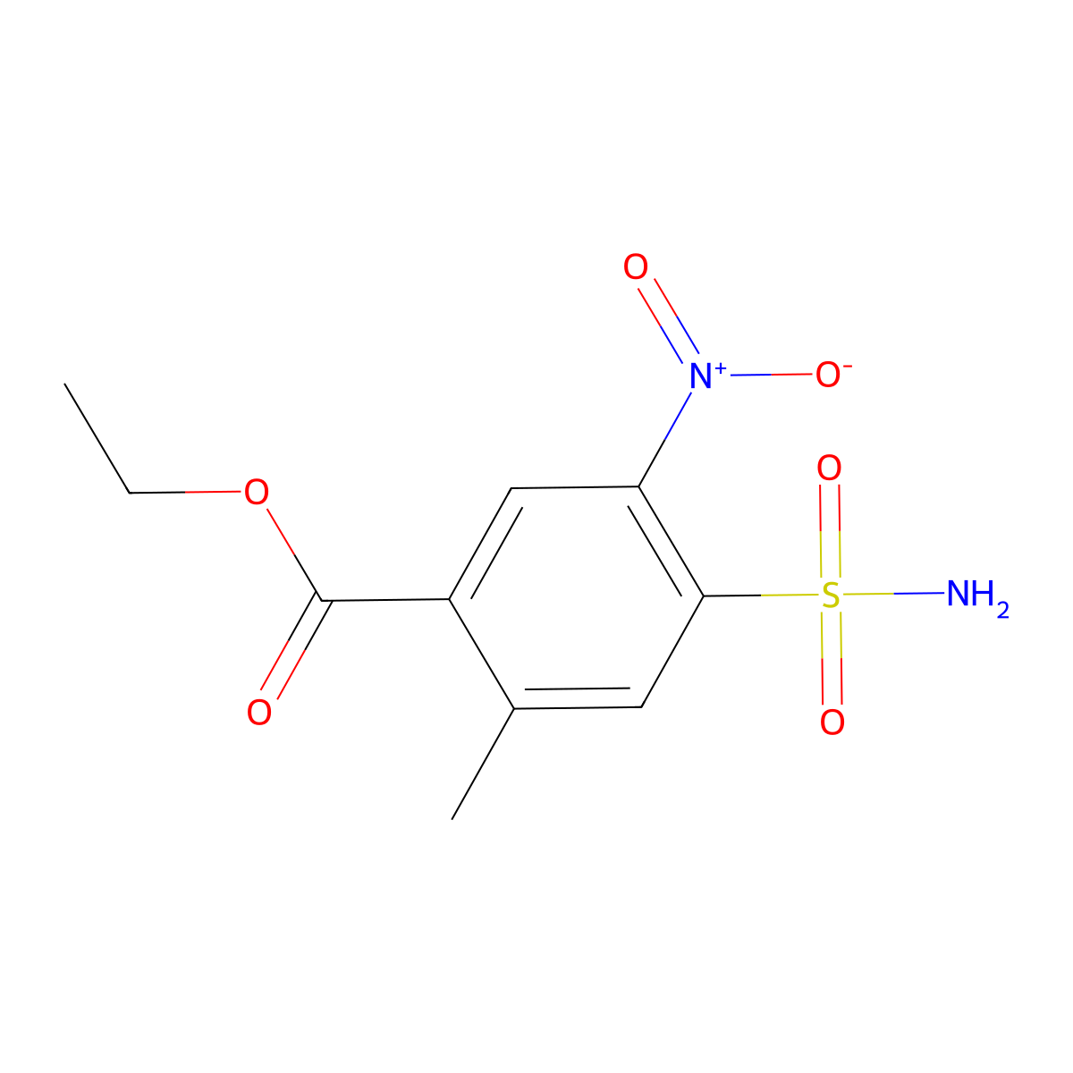 Ethyl 2-methyl-5-nitro-4-sulfamoylbenzoate molecular structure, CAS 2551117-26-9