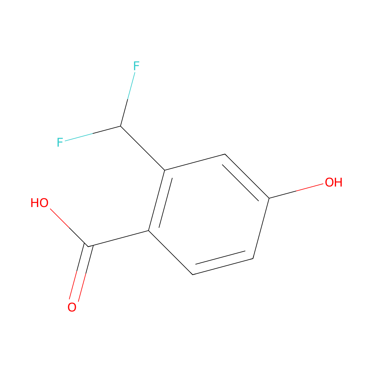 2-(Difluoromethyl)-4-hydroxybenzoicacid molecular structure, CAS 2551117-27-0