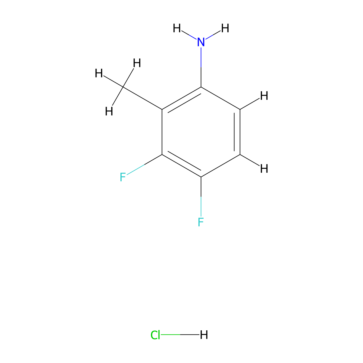 3,4-Difluoro-2-methylaniline hydrochloride molecular structure, CAS 2551117-34-9