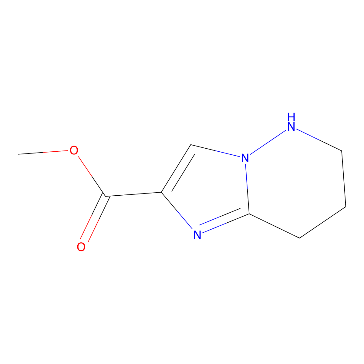 methyl 5H,6H,7H,8H-imidazo[1,2-b]pyridazine-2-carboxylate molecular structure, CAS 2551117-37-2
