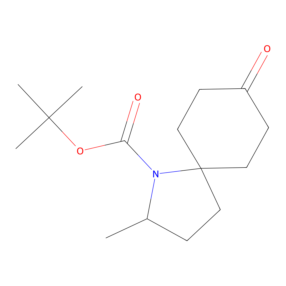 Tert-butyl 2-methyl-8-oxo-1-azaspiro[4.5]decane-1-carboxylate molecular structure, CAS 2551117-40-7