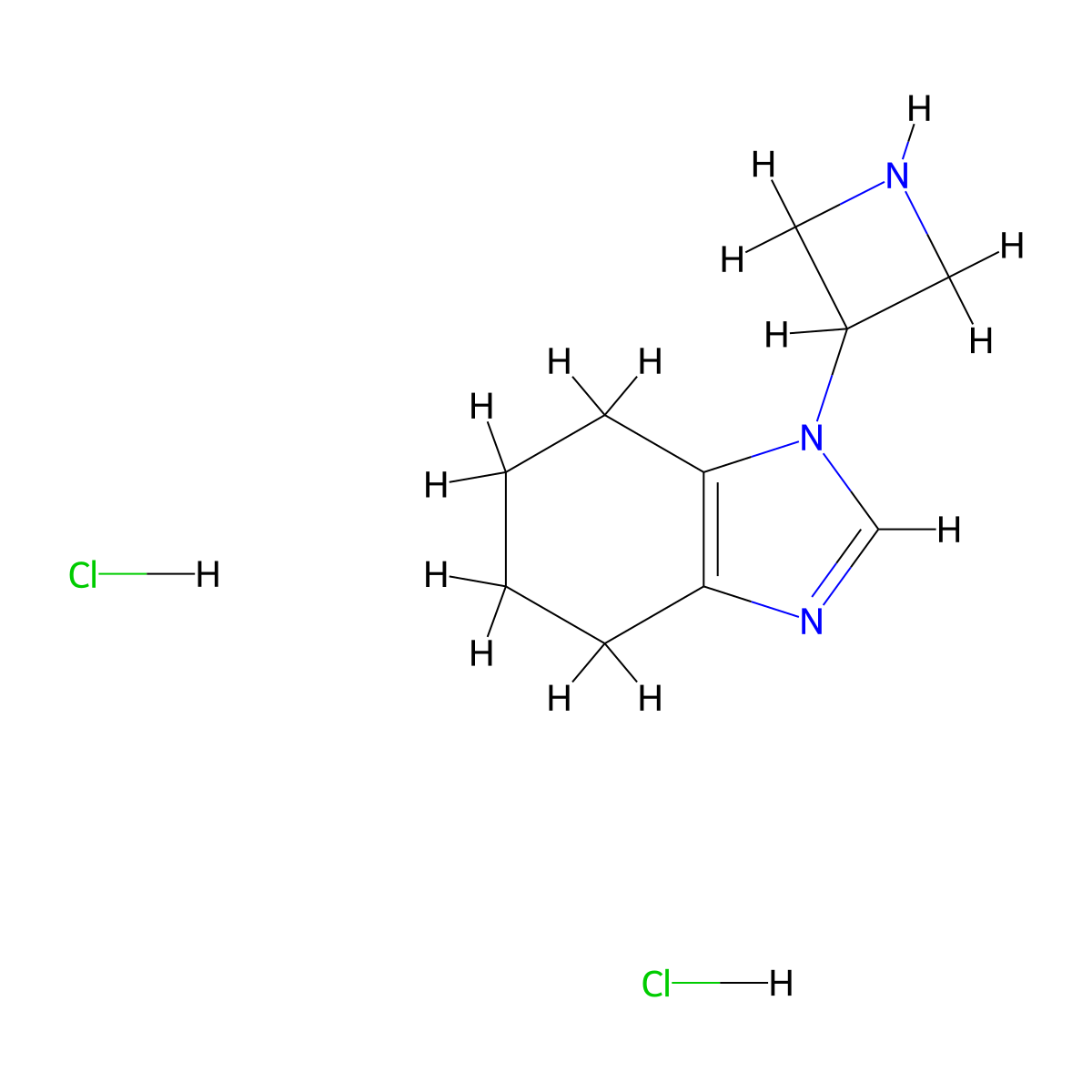 1-(azetidin-3-yl)-4,5,6,7-tetrahydro-1H-1,3-benzodiazoledihydrochloride molecular structure, CAS 2551117-42-9