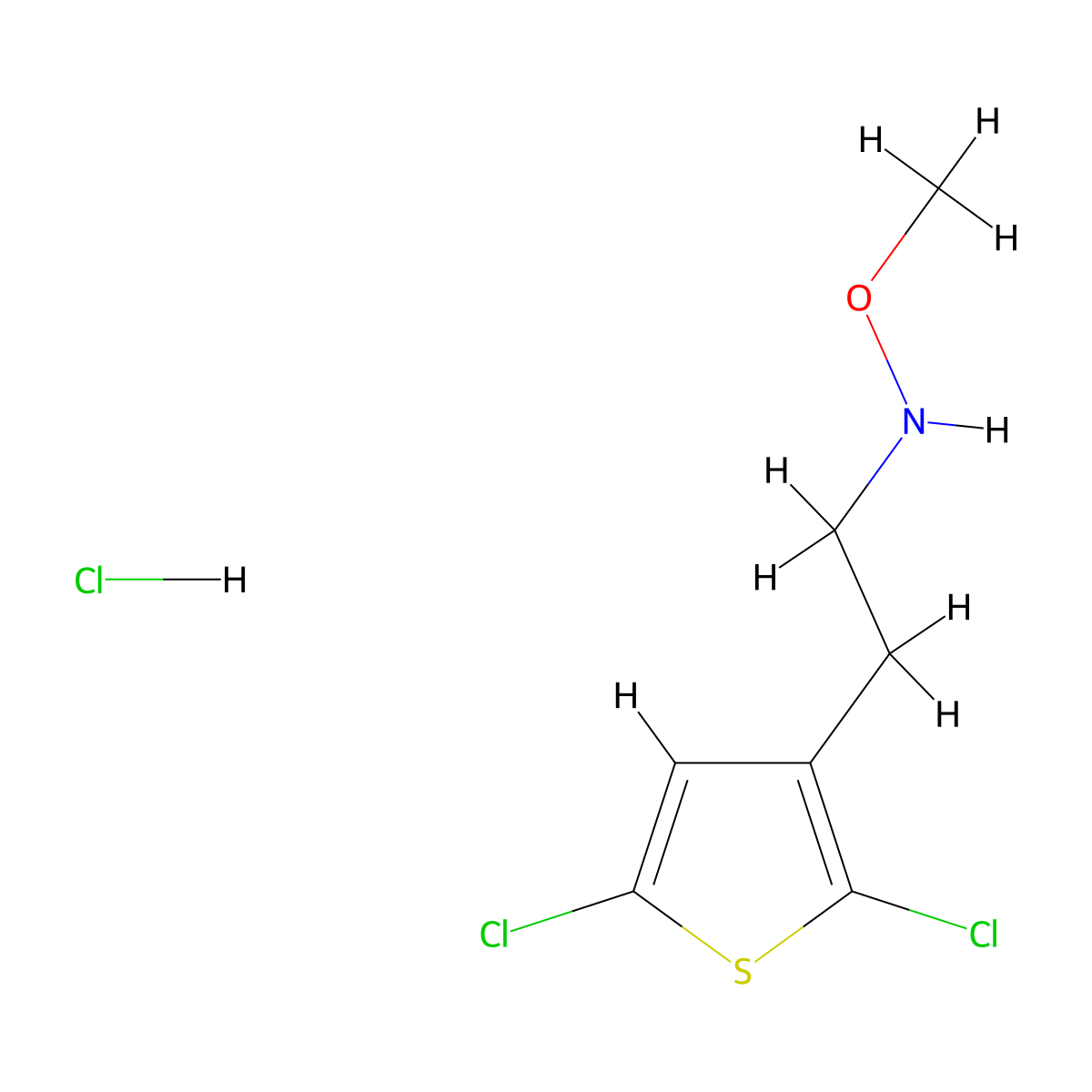 [2-(2,5-Dichlorothiophen-3-yl)ethyl](methoxy)amine hydrochloride molecular structure, CAS 2551117-54-3