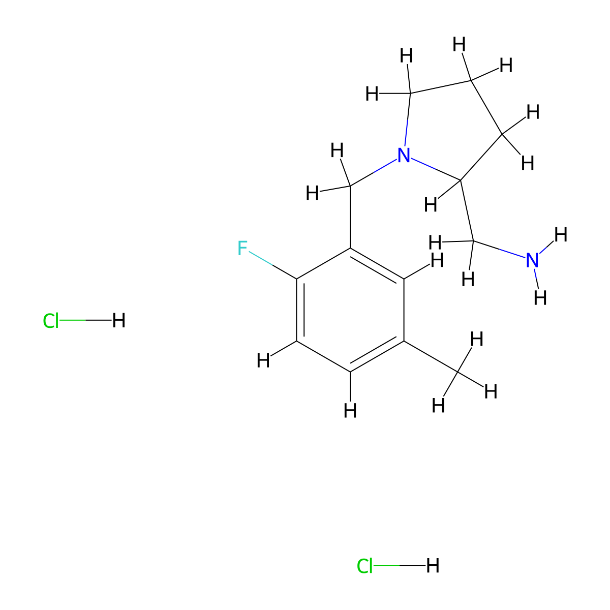 1-{1-[(2-Fluoro-5-methylphenyl)methyl]pyrrolidin-2-yl}methanaminedihydrochloride molecular structure, CAS 2551117-55-4
