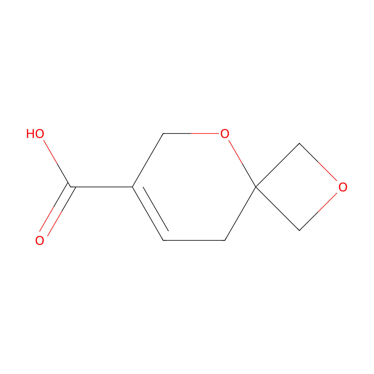 2,5-Dioxaspiro[3.5]non-7-ene-7-carboxylic acid molecular structure, CAS 2551117-57-6