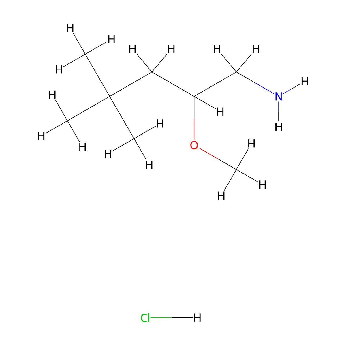 2-Methoxy-4,4-dimethylpentan-1-aminehydrochloride molecular structure, CAS 2551117-61-2