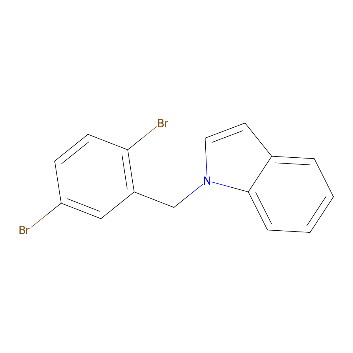 1-[(2,5-dibromophenyl)methyl]-1H-indole molecular structure, CAS 2551117-62-3