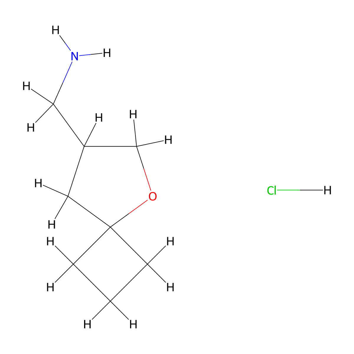 5-Oxaspiro[3.4]octan-7-ylmethanamine;hydrochloride molecular structure, CAS 2551117-67-8