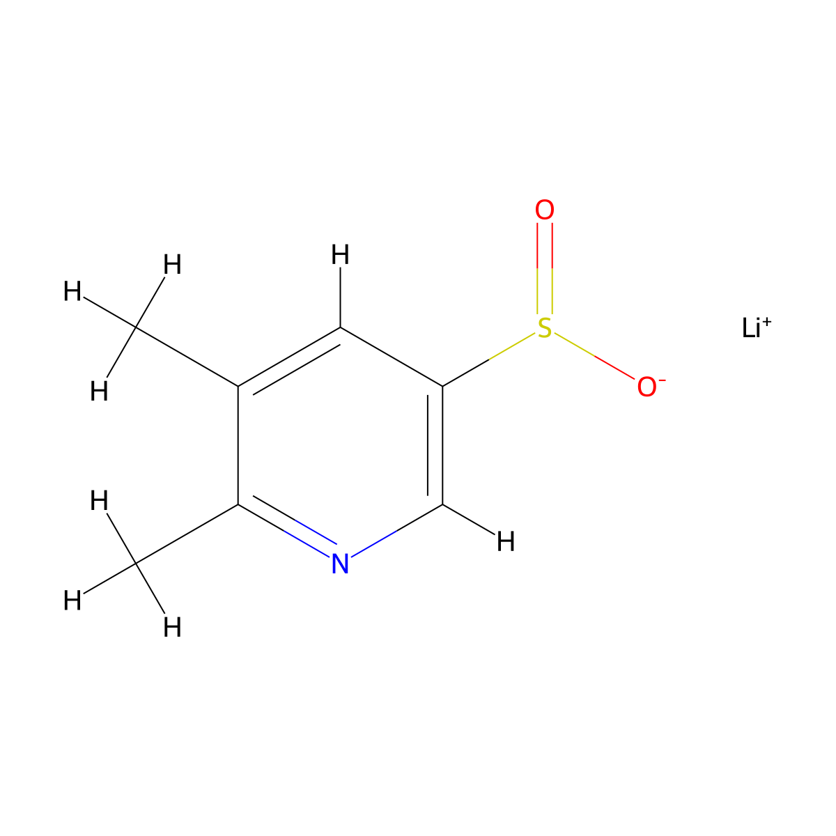Lithium(1+) ion 5,6-dimethylpyridine-3-sulfinate molecular structure, CAS 2551117-71-4