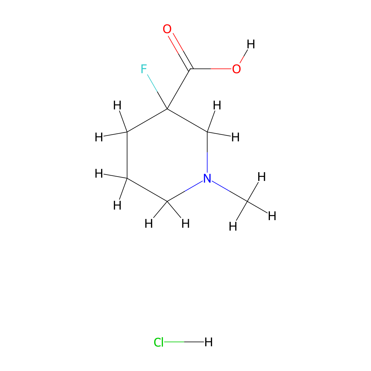 3-Fluoro-1-methylpiperidine-3-carboxylic acid hydrochloride molecular structure, CAS 2551117-83-8