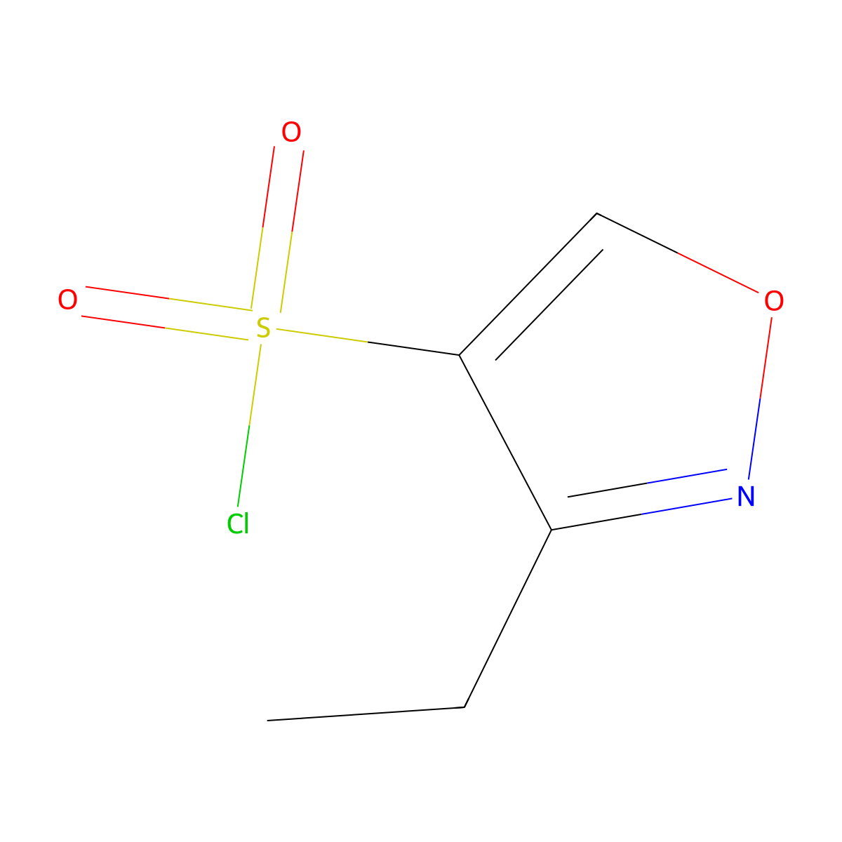 3-Ethyl-1,2-oxazole-4-sulfonyl chloride molecular structure, CAS 2551117-84-9