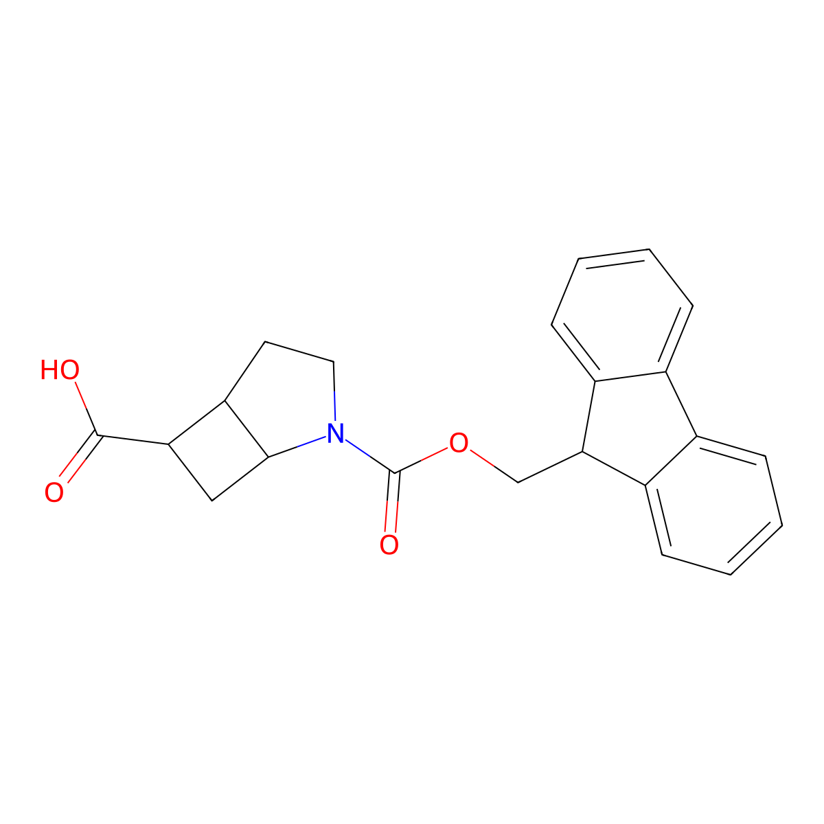 2-{[(9H-fluoren-9-yl)methoxy]carbonyl}-2-azabicyclo[3.2.0]heptane-6-carboxylic acid molecular structure, CAS 2551117-91-8