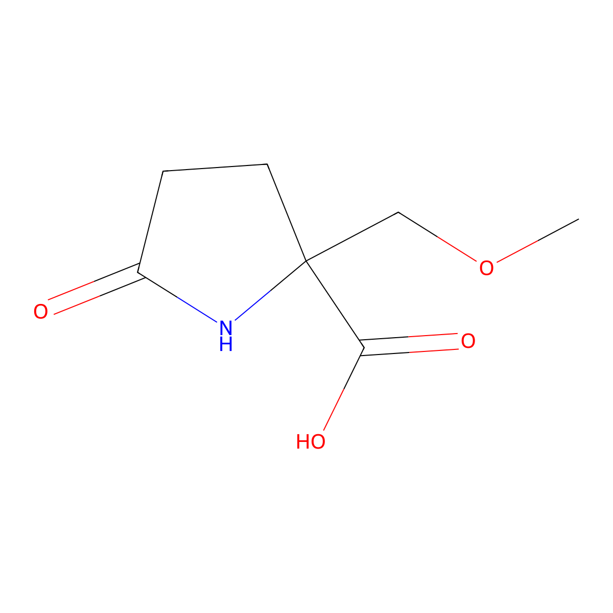 2-(Methoxymethyl)-5-oxopyrrolidine-2-carboxylic acid molecular structure, CAS 2551117-92-9