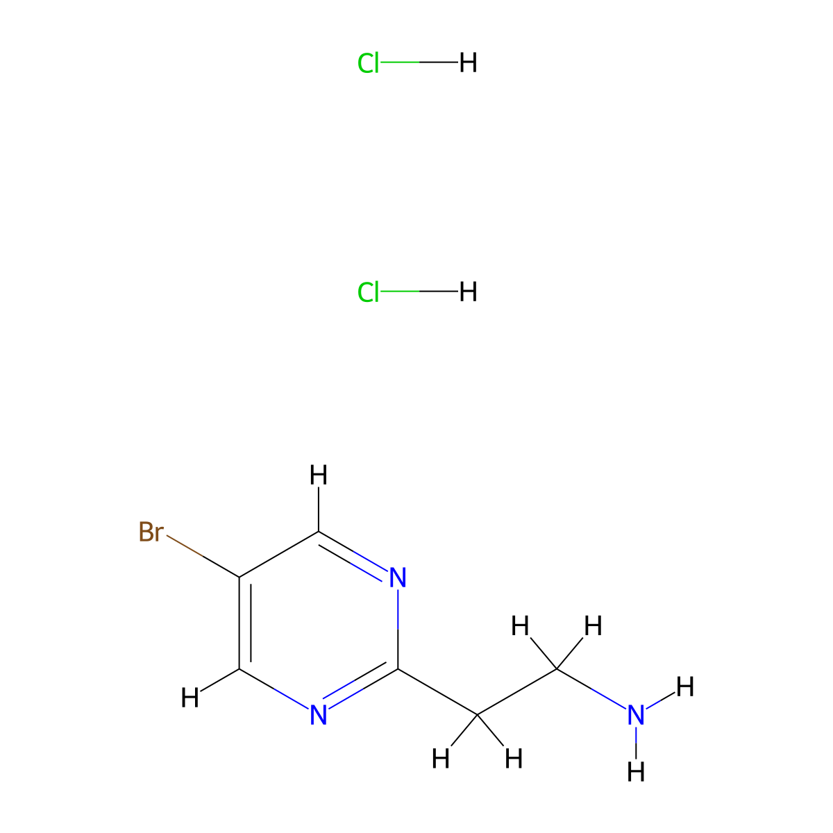 2-(5-Bromopyrimidin-2-yl)ethan-1-amine dihydrochloride molecular structure, CAS 2551117-94-1