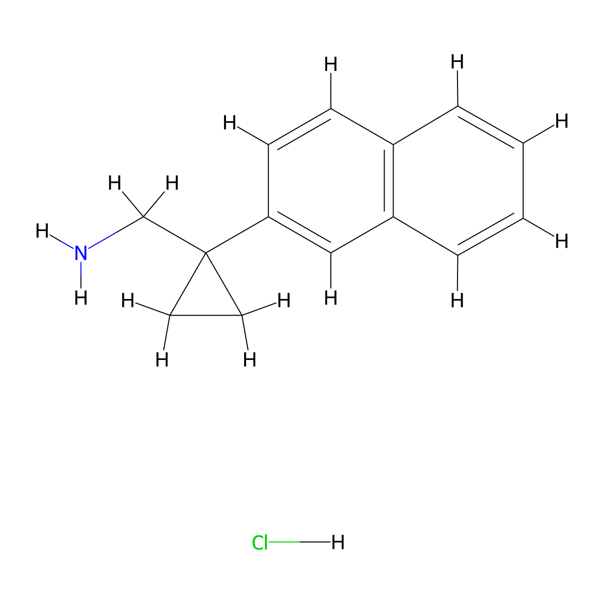 1-[1-(Naphthalen-2-yl)cyclopropyl]methanamine hydrochloride molecular structure, CAS 2551117-99-6
