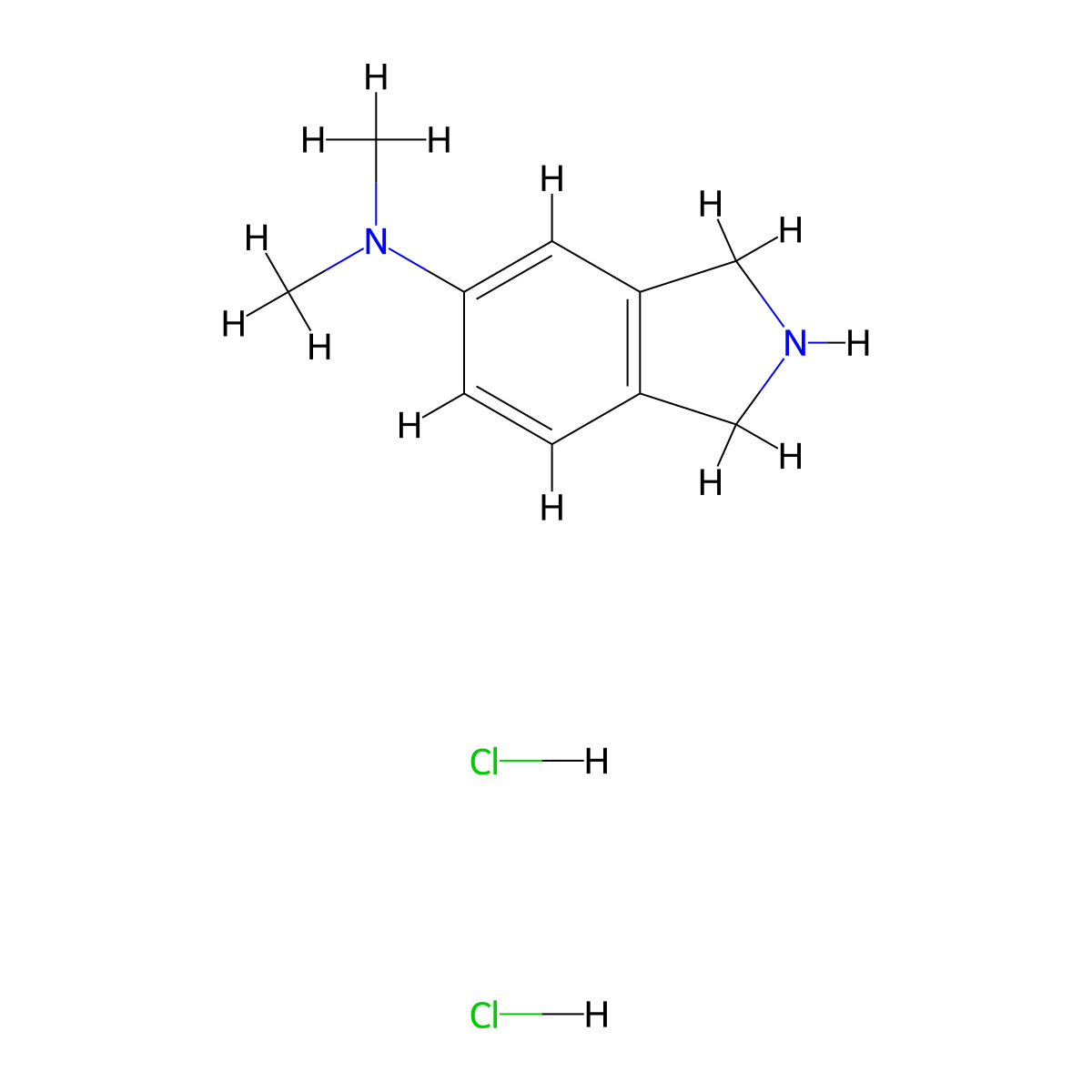 N,N-dimethyl-2,3-dihydro-1H-isoindol-5-amine dihydrochloride molecular structure, CAS 2551118-00-2