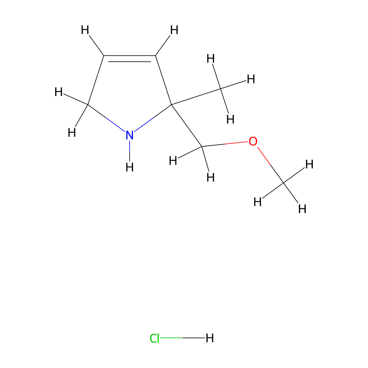 2-(methoxymethyl)-2-methyl-2,5-dihydro-1H-pyrrole hydrochloride molecular structure, CAS 2551118-03-5