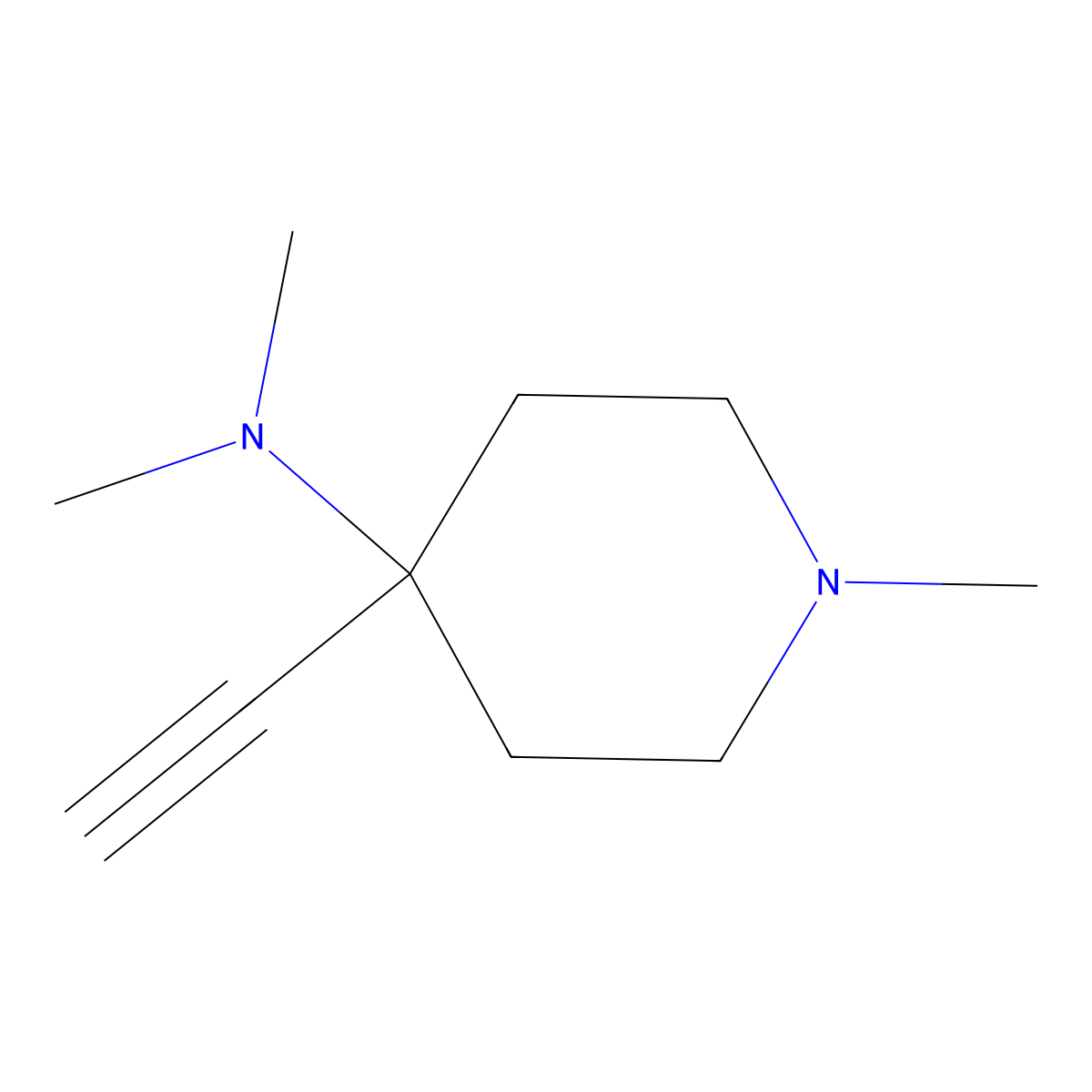 4-ethynyl-N,N,1-trimethylpiperidin-4-amine molecular structure, CAS 2551118-08-0
