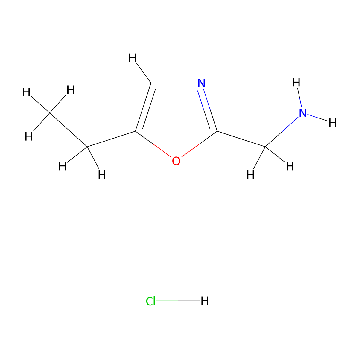 (5-Ethyl-1,3-oxazol-2-yl)methanaminehydrochloride molecular structure, CAS 2551118-09-1