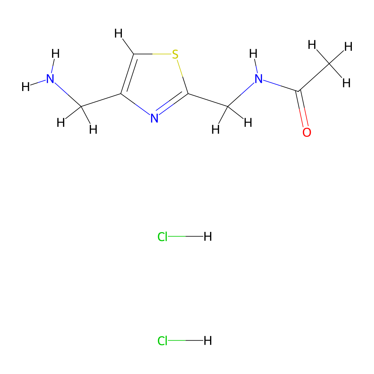 N-{[4-(aminomethyl)-1,3-thiazol-2-yl]methyl}acetamidedihydrochloride molecular structure, CAS 2551118-23-9
