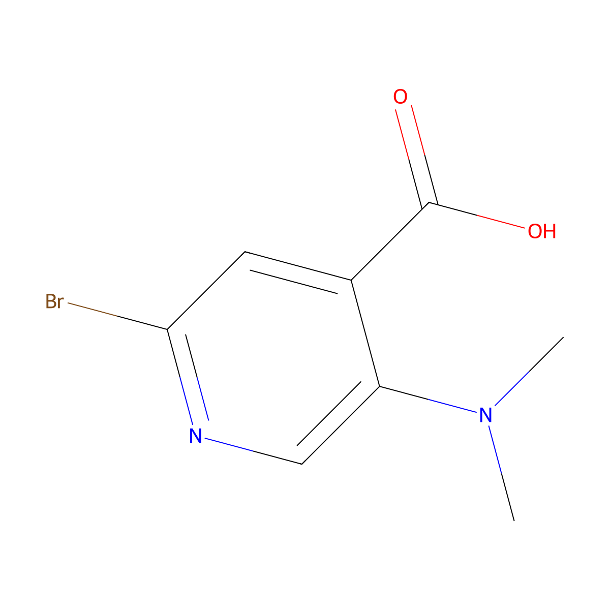 2-Bromo-5-(dimethylamino)pyridine-4-carboxylic acid molecular structure, CAS 2551118-26-2