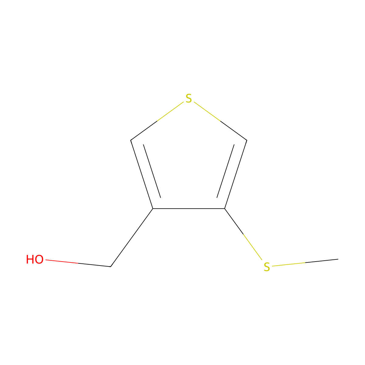 [4-(Methylsulfanyl)thiophen-3-yl]methanol molecular structure, CAS 2551118-28-4