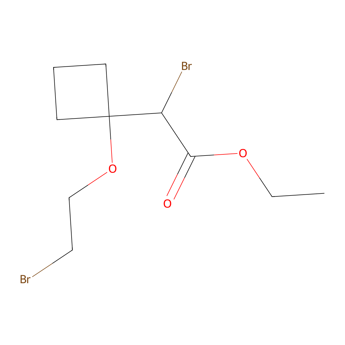 Ethyl 2-bromo-2-[1-(2-bromoethoxy)cyclobutyl]acetate molecular structure, CAS 2551118-35-3