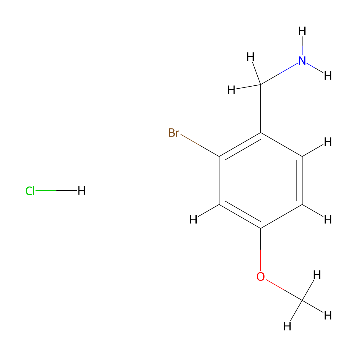 (2-Bromo-4-methoxyphenyl)methanamine hydrochloride molecular structure, CAS 2551118-36-4