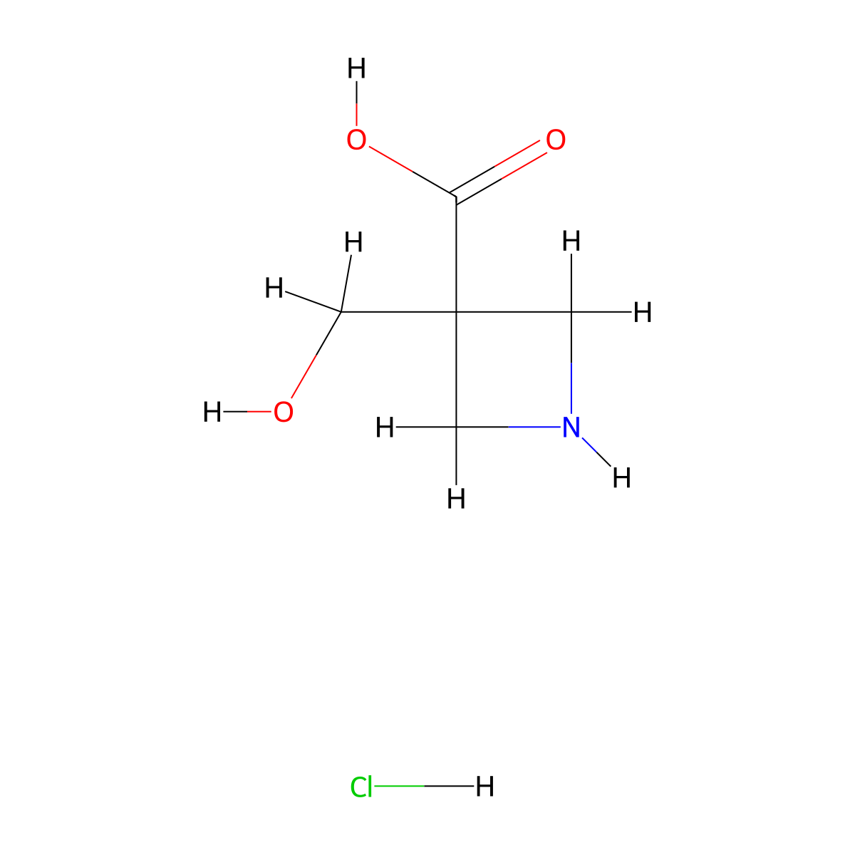 3-(Hydroxymethyl)azetidine-3-carboxylic acid hydrochloride molecular structure, CAS 2551118-37-5