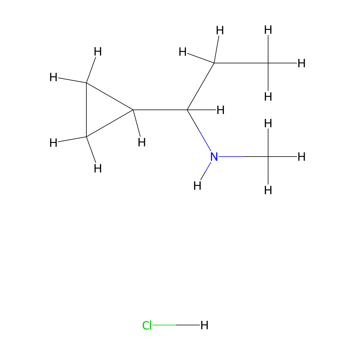 (1-Cyclopropylpropyl)(methyl)aminehydrochloride molecular structure, CAS 2551118-38-6