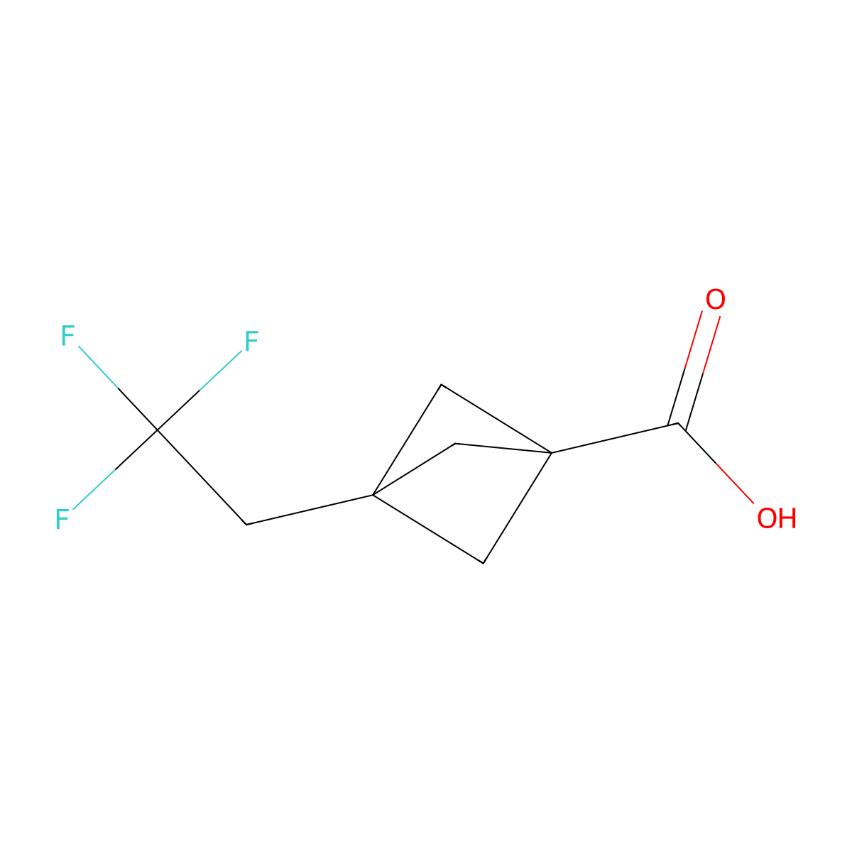 3-(2,2,2-Trifluoroethyl)bicyclo[1.1.1]pentane-1-carboxylic acid molecular structure, CAS 2551118-40-0